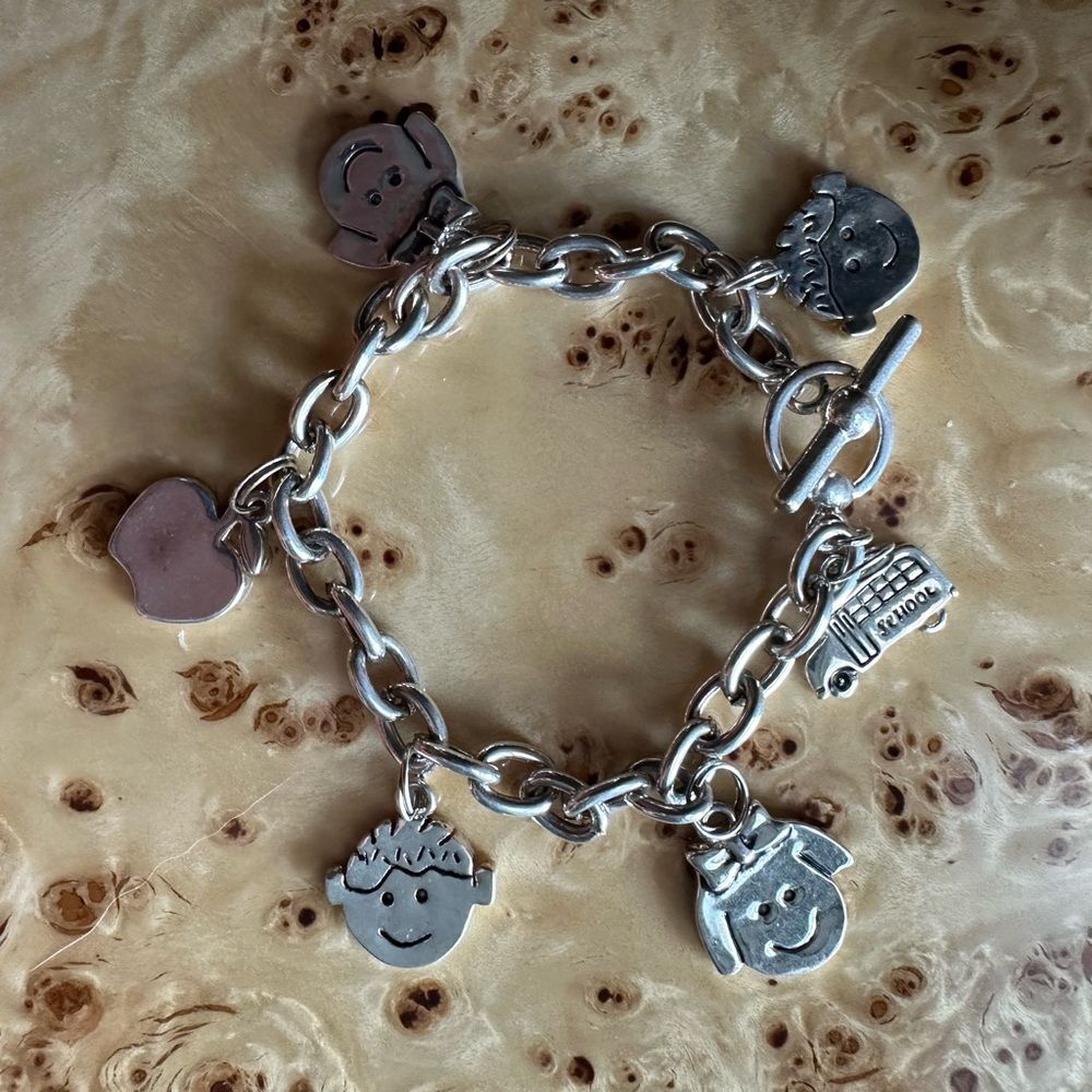 Teacher Kids School Theme Charm Bracelet.